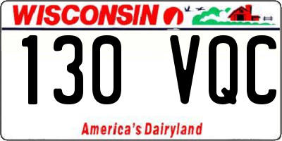 WI license plate 130VQC