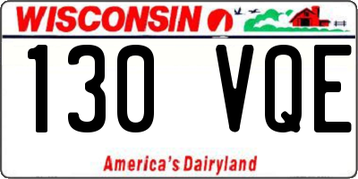 WI license plate 130VQE