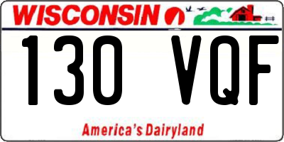 WI license plate 130VQF