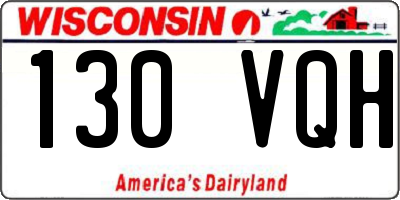 WI license plate 130VQH
