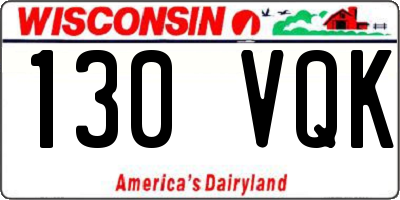 WI license plate 130VQK