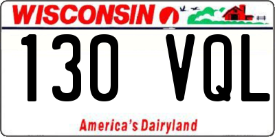 WI license plate 130VQL