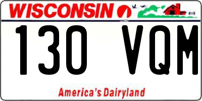 WI license plate 130VQM