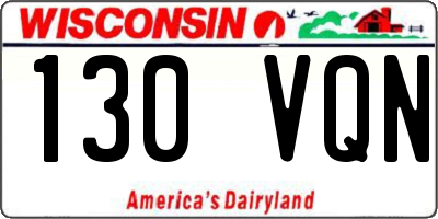WI license plate 130VQN