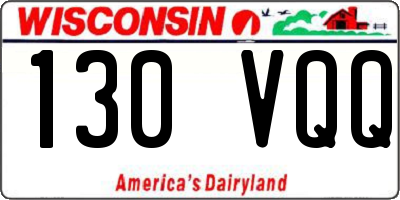 WI license plate 130VQQ