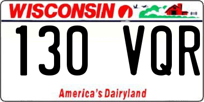 WI license plate 130VQR