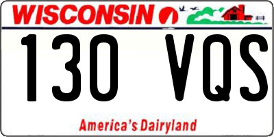 WI license plate 130VQS