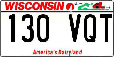 WI license plate 130VQT