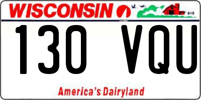 WI license plate 130VQU