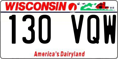 WI license plate 130VQW