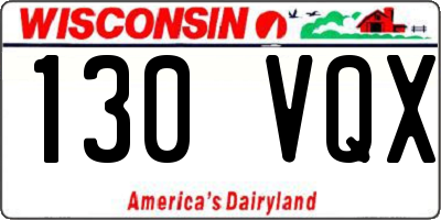 WI license plate 130VQX
