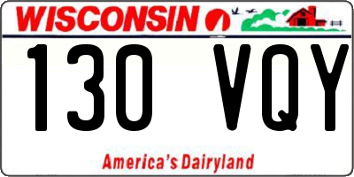 WI license plate 130VQY