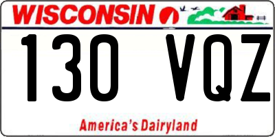 WI license plate 130VQZ