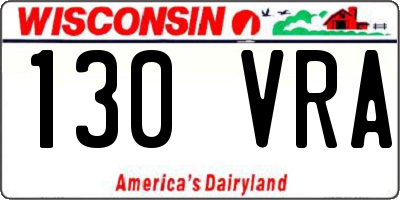 WI license plate 130VRA