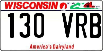 WI license plate 130VRB