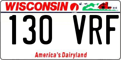 WI license plate 130VRF