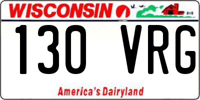 WI license plate 130VRG