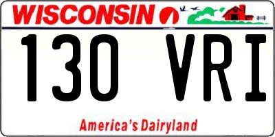 WI license plate 130VRI