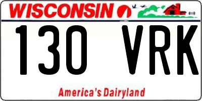 WI license plate 130VRK