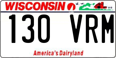 WI license plate 130VRM