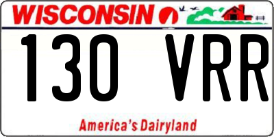 WI license plate 130VRR
