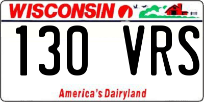 WI license plate 130VRS