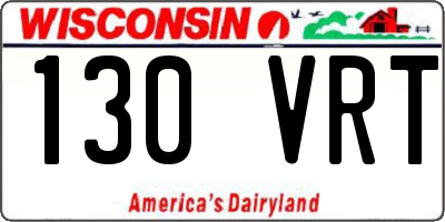 WI license plate 130VRT