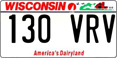 WI license plate 130VRV