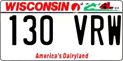 WI license plate 130VRW