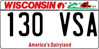 WI license plate 130VSA