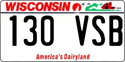 WI license plate 130VSB