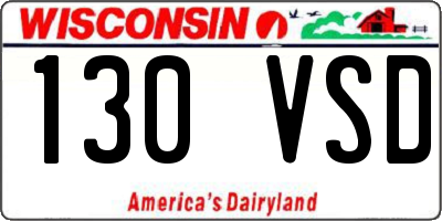 WI license plate 130VSD