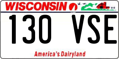 WI license plate 130VSE