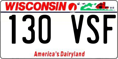 WI license plate 130VSF