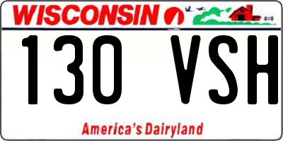 WI license plate 130VSH
