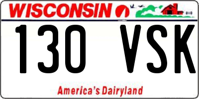 WI license plate 130VSK