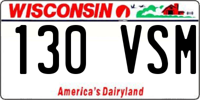 WI license plate 130VSM