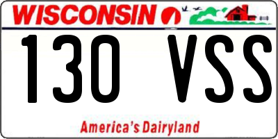 WI license plate 130VSS