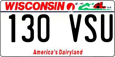 WI license plate 130VSU