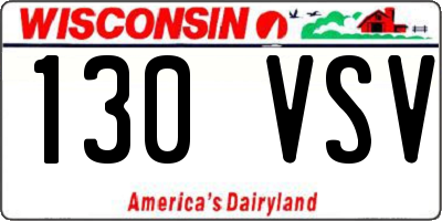WI license plate 130VSV
