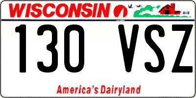 WI license plate 130VSZ