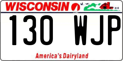 WI license plate 130WJP