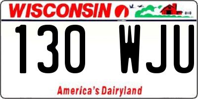 WI license plate 130WJU