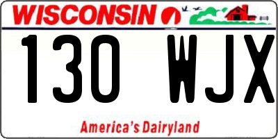 WI license plate 130WJX