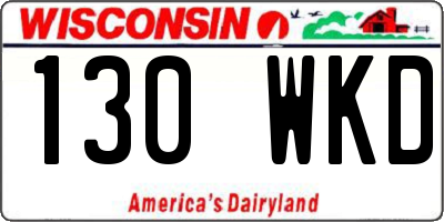 WI license plate 130WKD