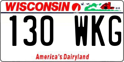 WI license plate 130WKG