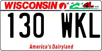 WI license plate 130WKL