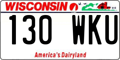 WI license plate 130WKU