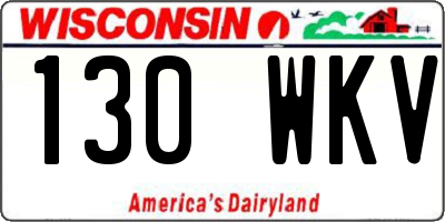 WI license plate 130WKV