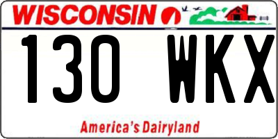 WI license plate 130WKX